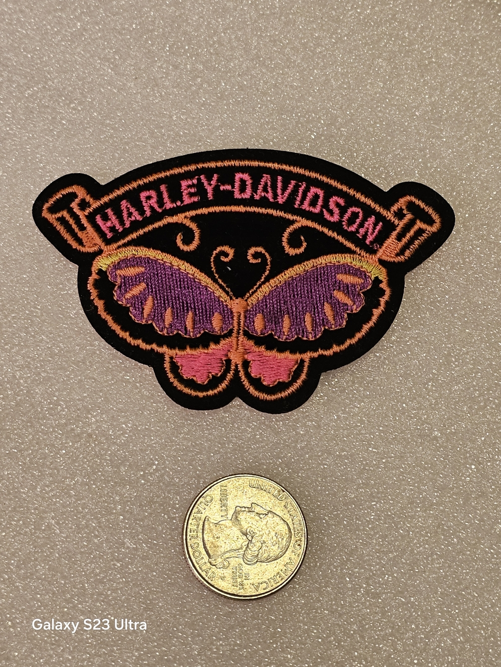 Harley-Davidson Pink & Purple Butterfly Embroidered Patch